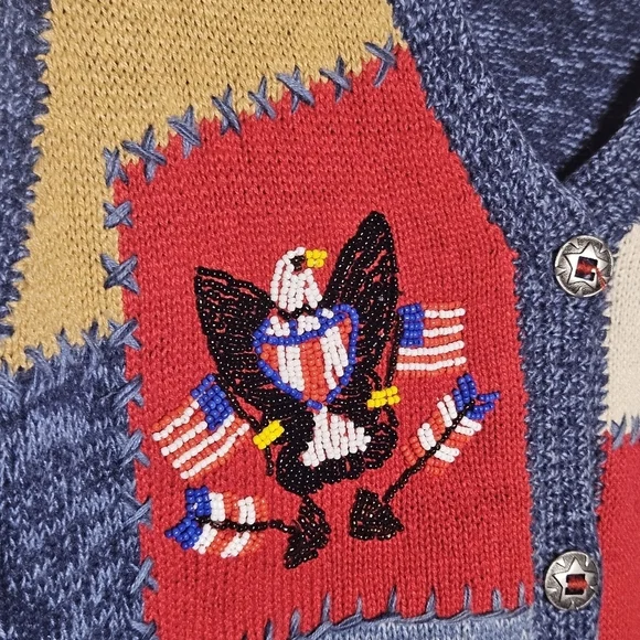 EUC Vintage Cambridge Country Store Americana USA Vest Patchwork Women's… - Picture 2 of 9